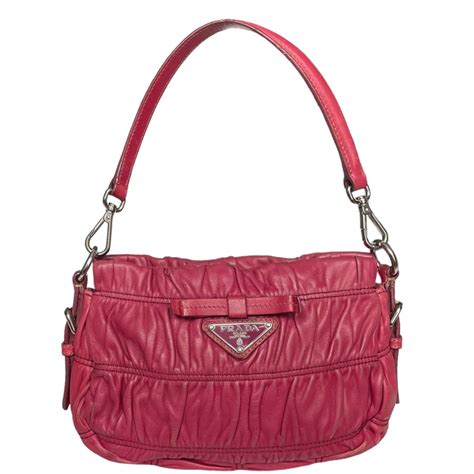 pink ruched prada bag|prada pink nylon bag.